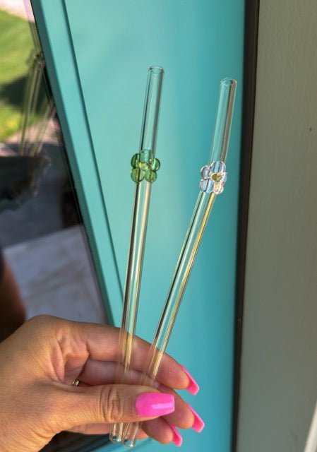 Flower Glass Straws