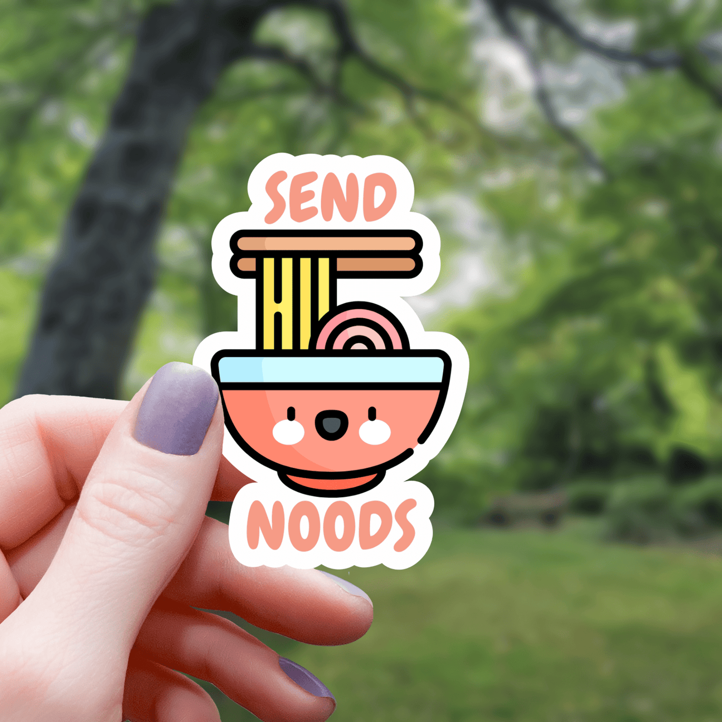 Kawaii Send Noods Chopsticks Ramen Sticker - 3" - Creative Sara Boutique