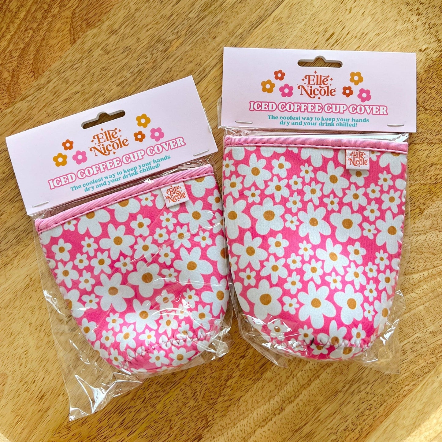 Coffee Cup Cover - Pink Daisy