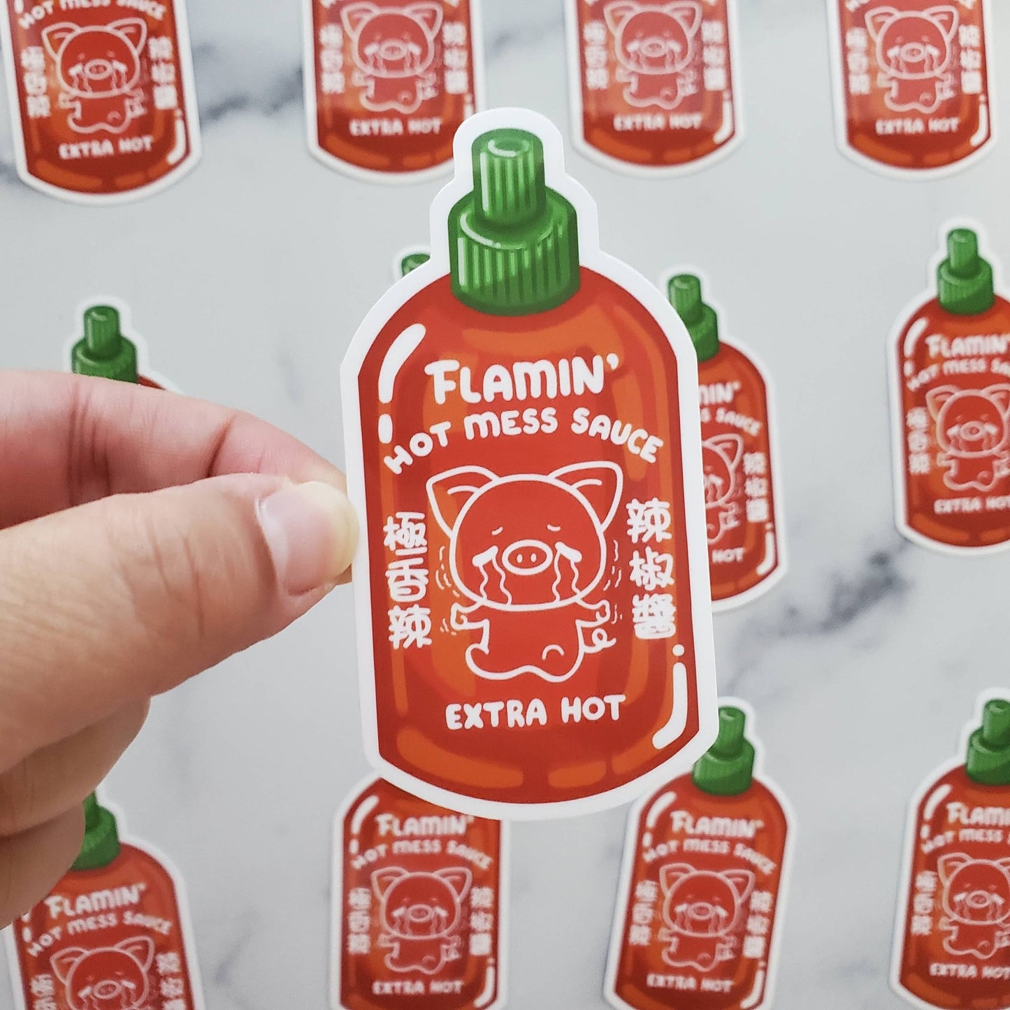 Flamin' Hot Mess Sauce Sticker | Hot Sauce Spicy Lover Decal - Creative Sara Boutique