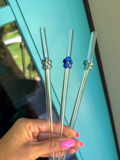 Flower Glass Straws