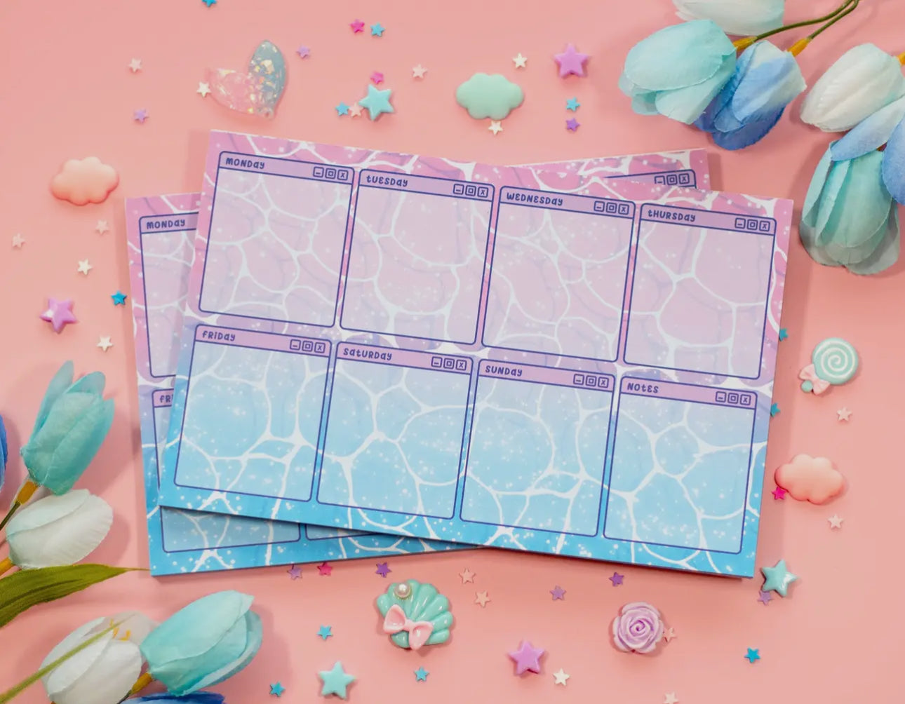 Vaporwave Water Weekly Planner Pad By Unicorn Eclipse