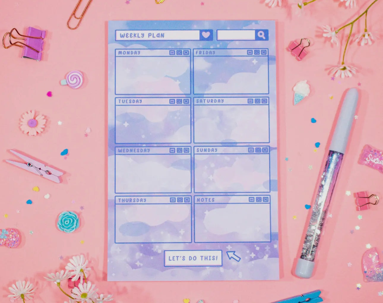 Blue Skies Weekly Planner Pad By Unicorn Eclipse