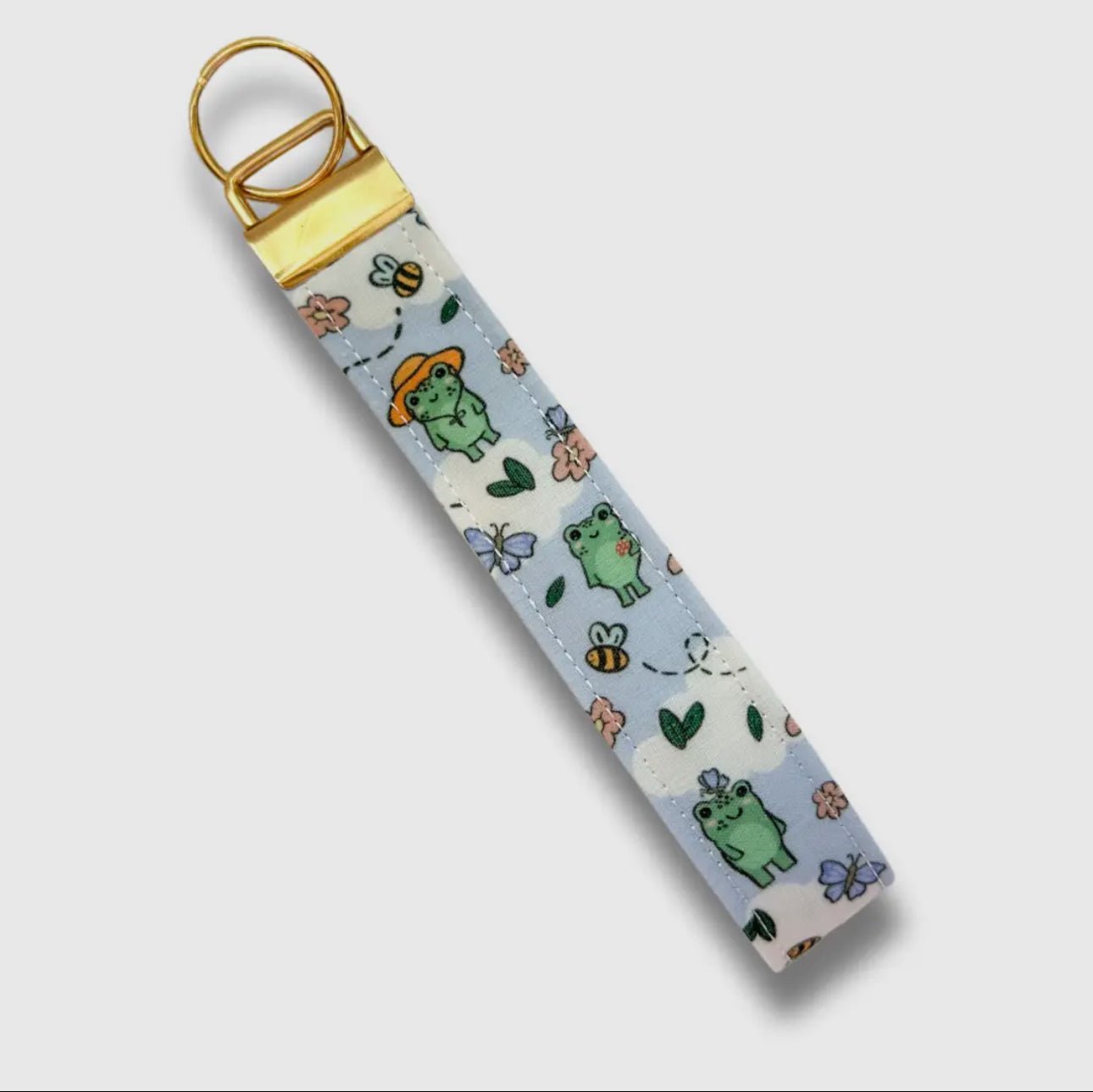 Summer Camp Frogs - Wristlet Keychain - Creative Sara Boutique