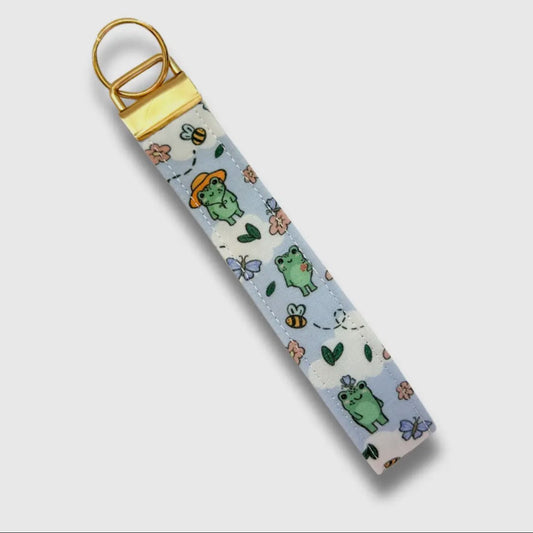 Summer Camp Frogs - Wristlet Keychain - Creative Sara Boutique