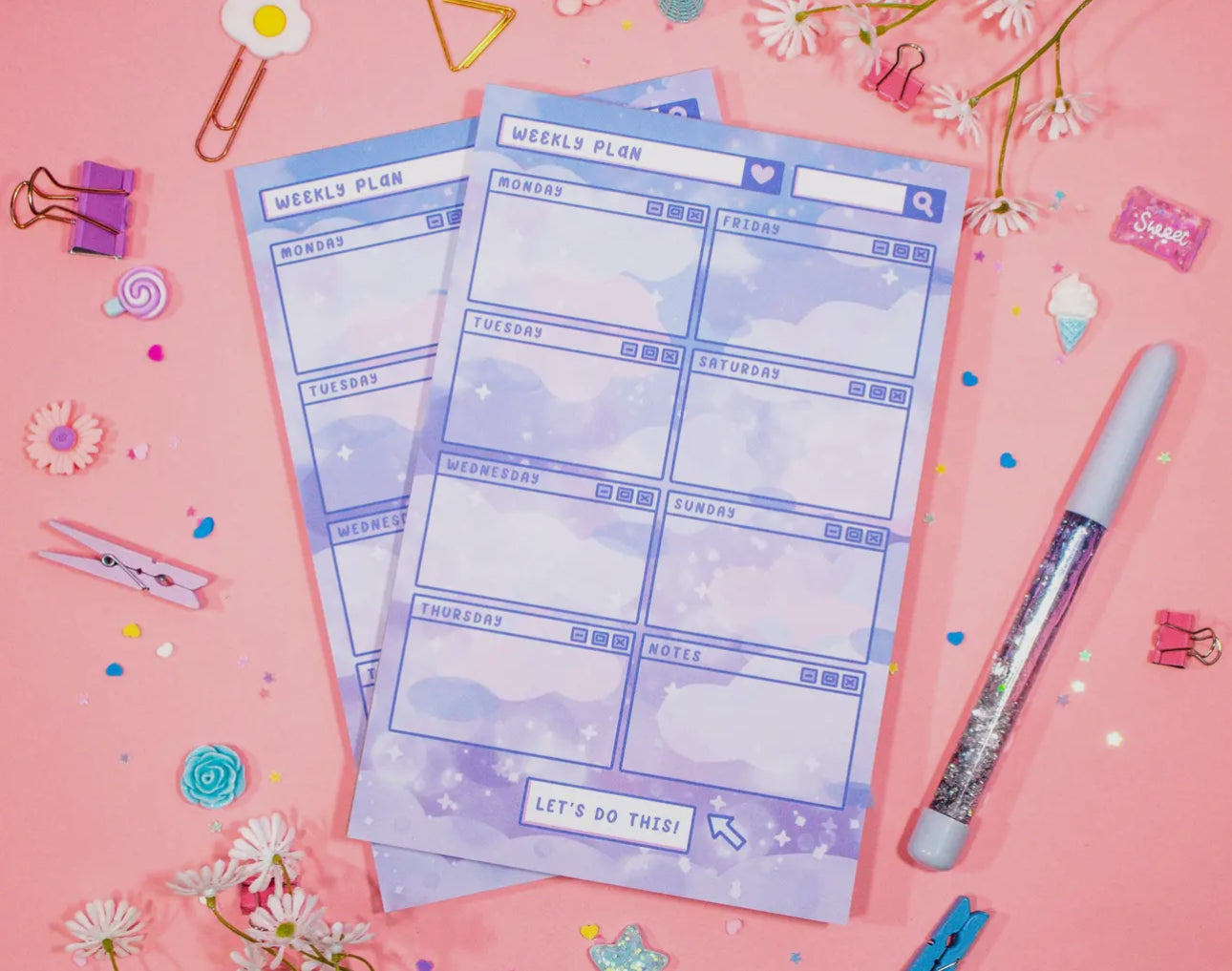 Blue Skies Weekly Planner Pad By Unicorn Eclipse