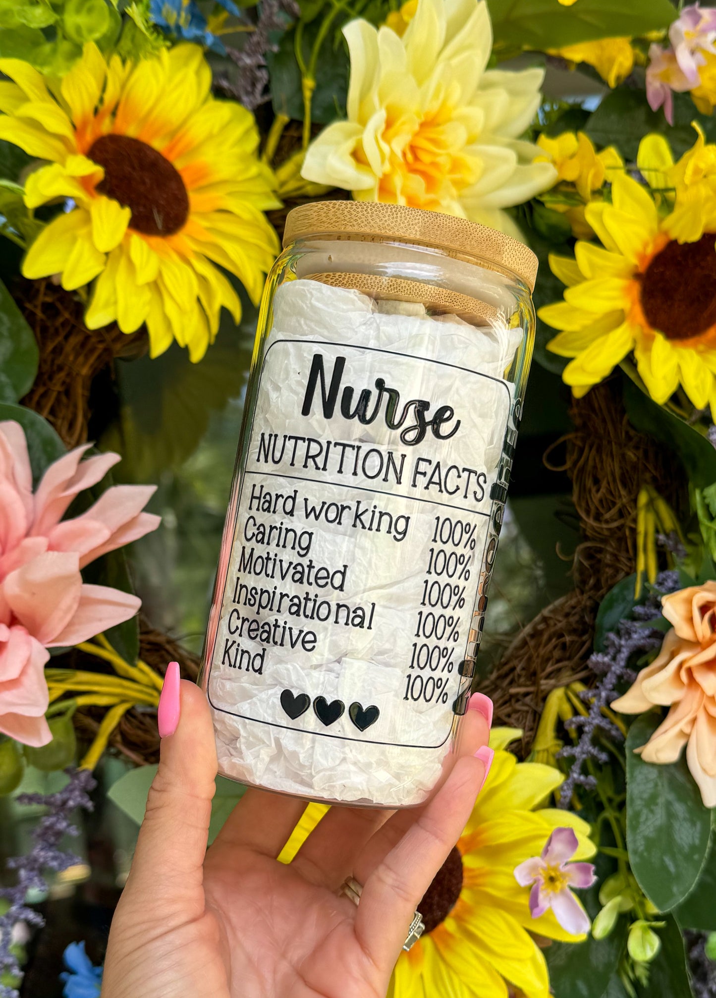 ‘Nurse Life’ 16oz Glass Can