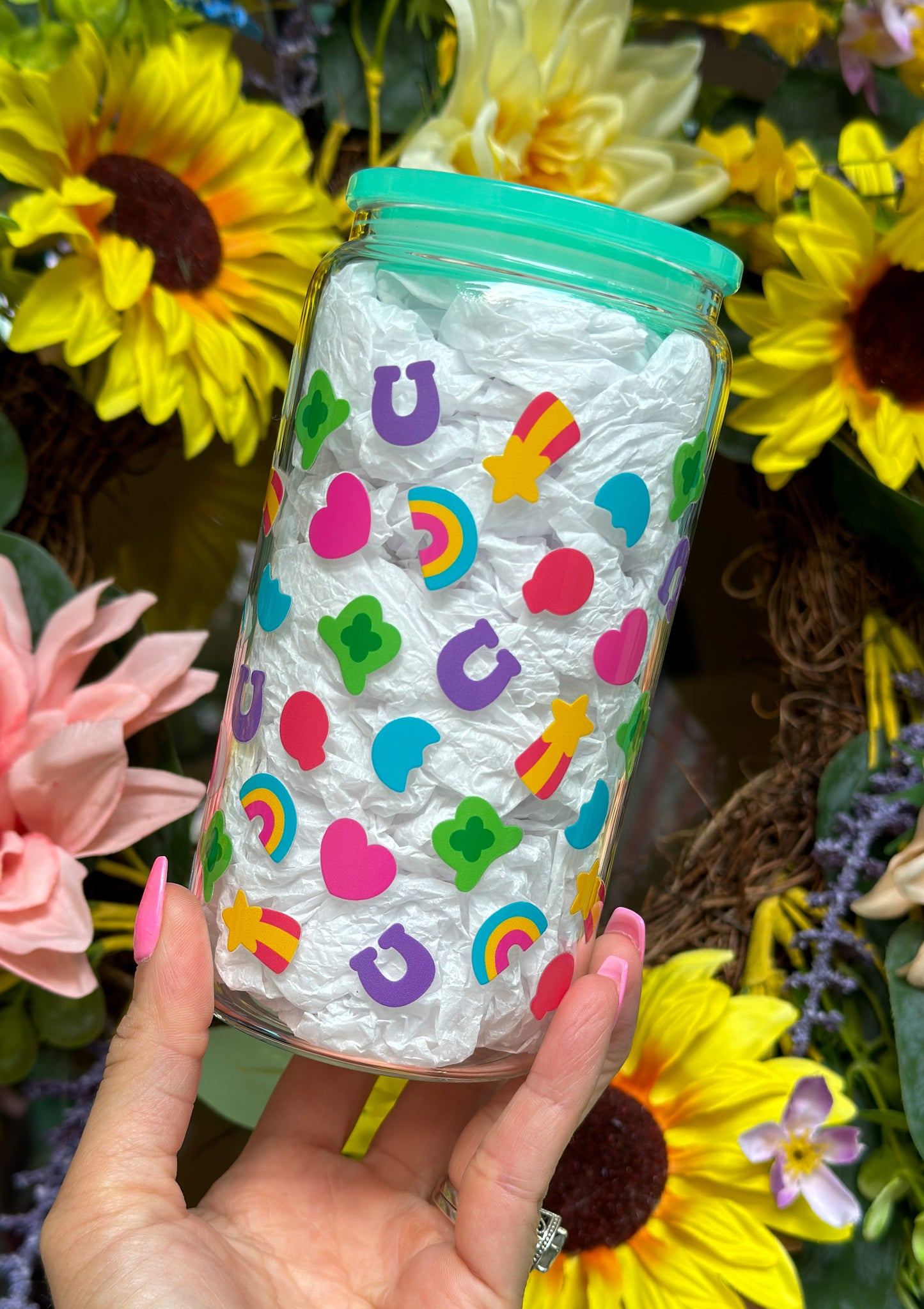 ‘Charms’ 16oz Glass Can