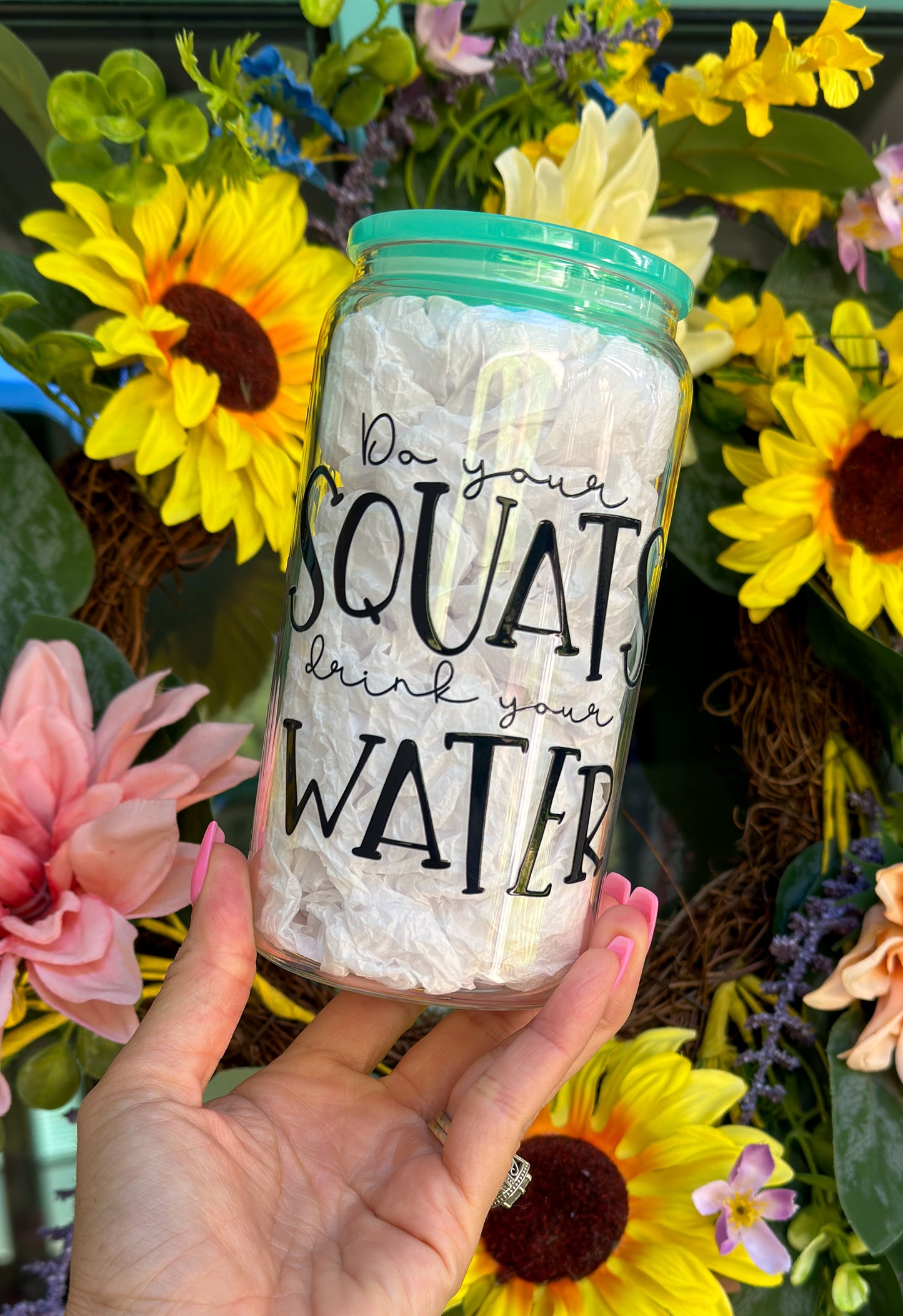 ‘Do Your Squats’ 16oz Glass Can