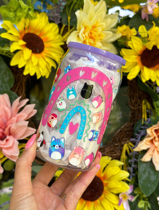 Squishmallow 16 oz Acrylic Plastic Can Cup - Double Sided Wrap