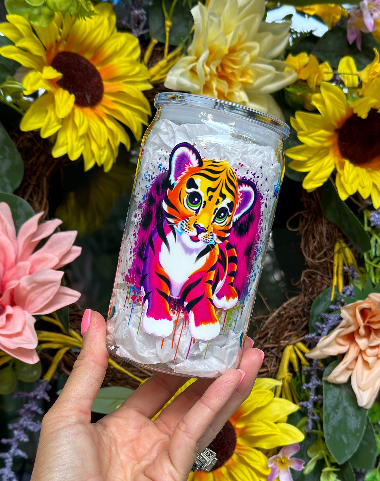 Lisa Frank 16 oz Acrylic Plastic Can Cup