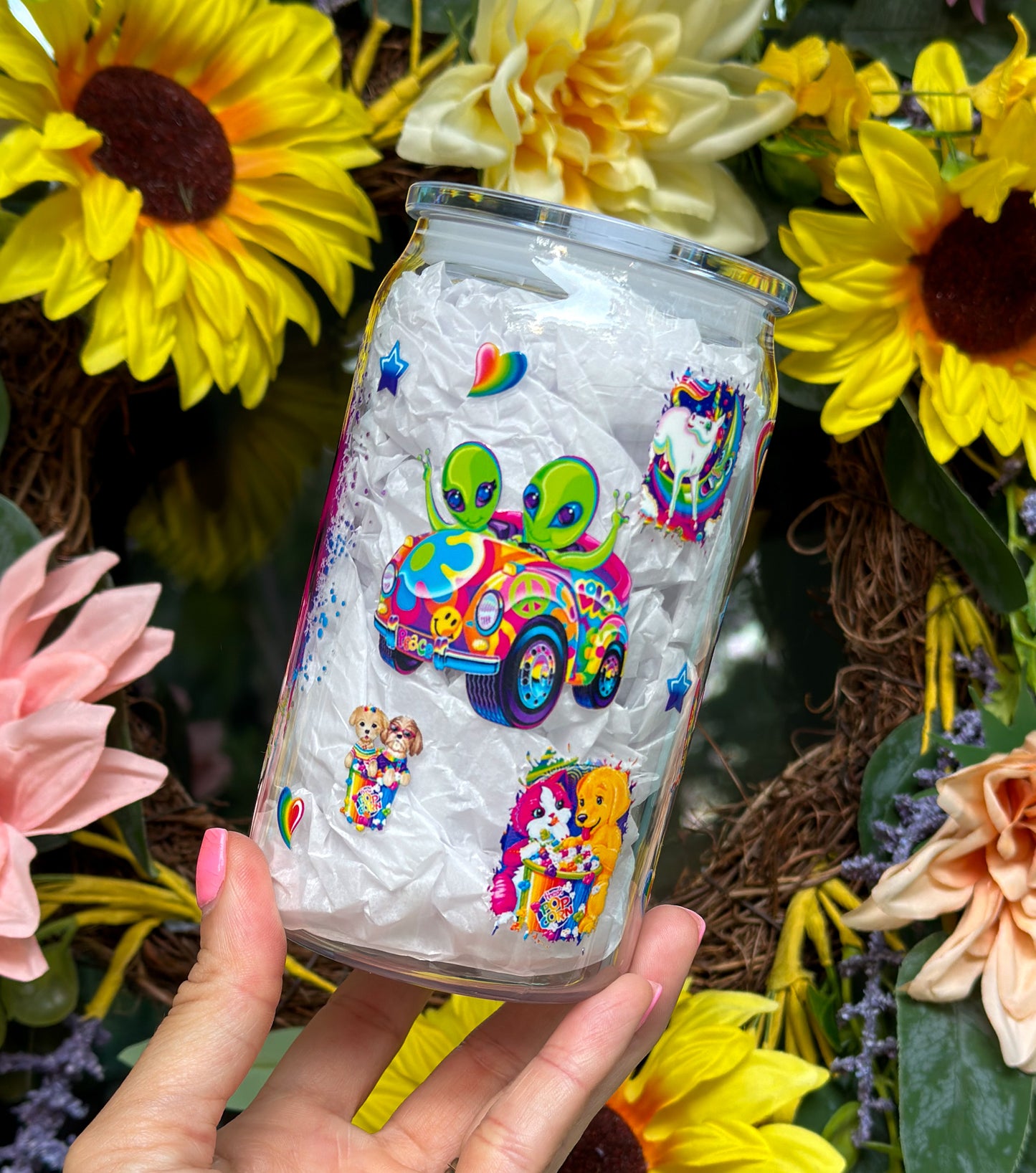 Lisa Frank 16 oz Acrylic Plastic Can Cup