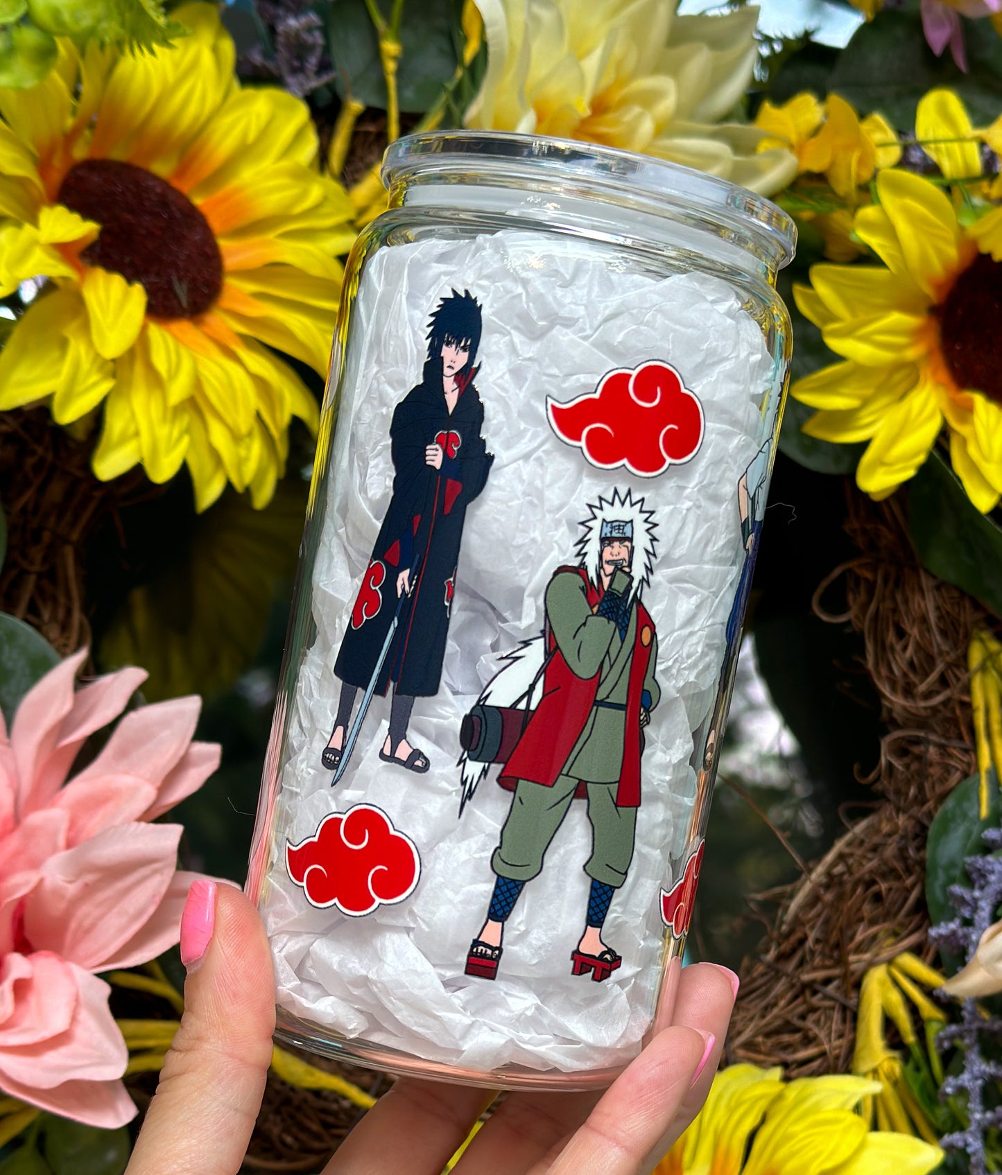 Naruto 16oz Glass Can Cup