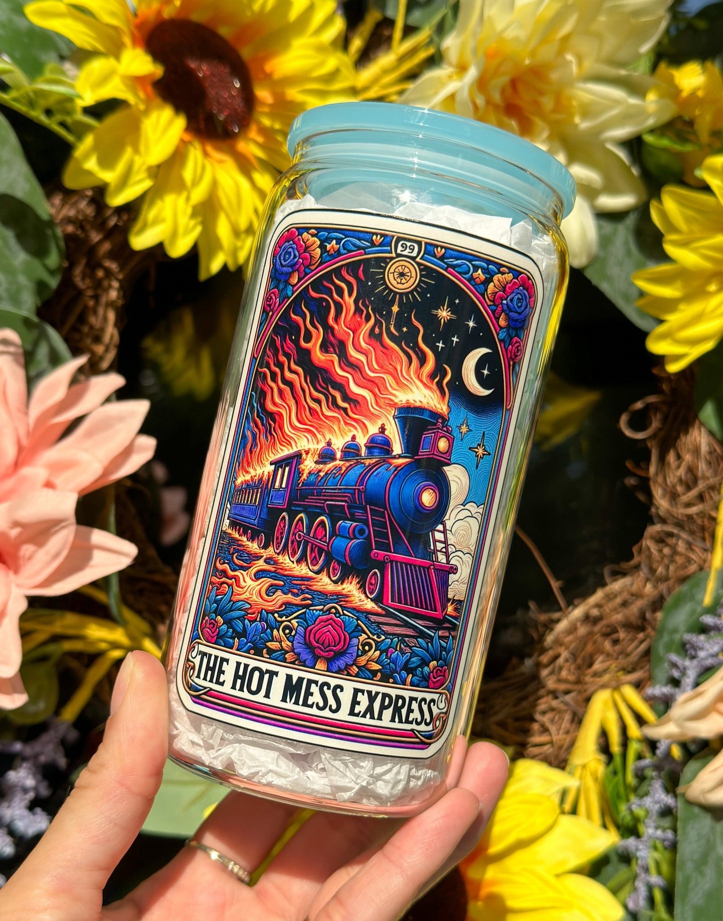 The Hot Mess Express 16oz Glass Can Cup - Creative Sara Boutique