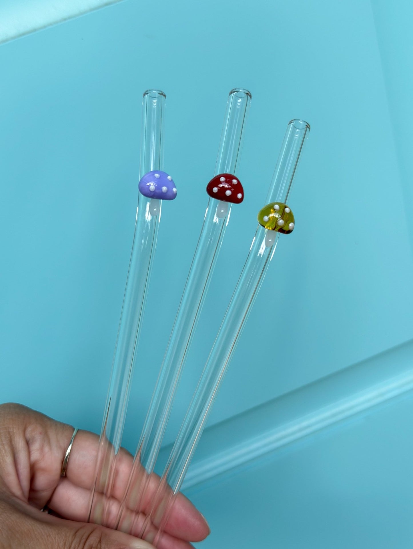 Mushroom Glass Straws