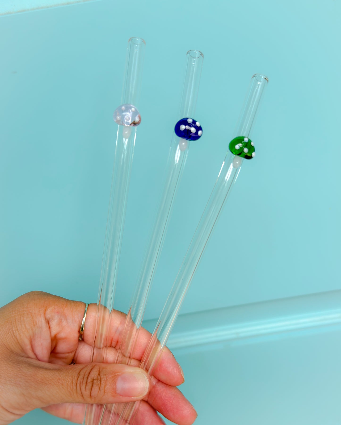 Mushroom Glass Straws