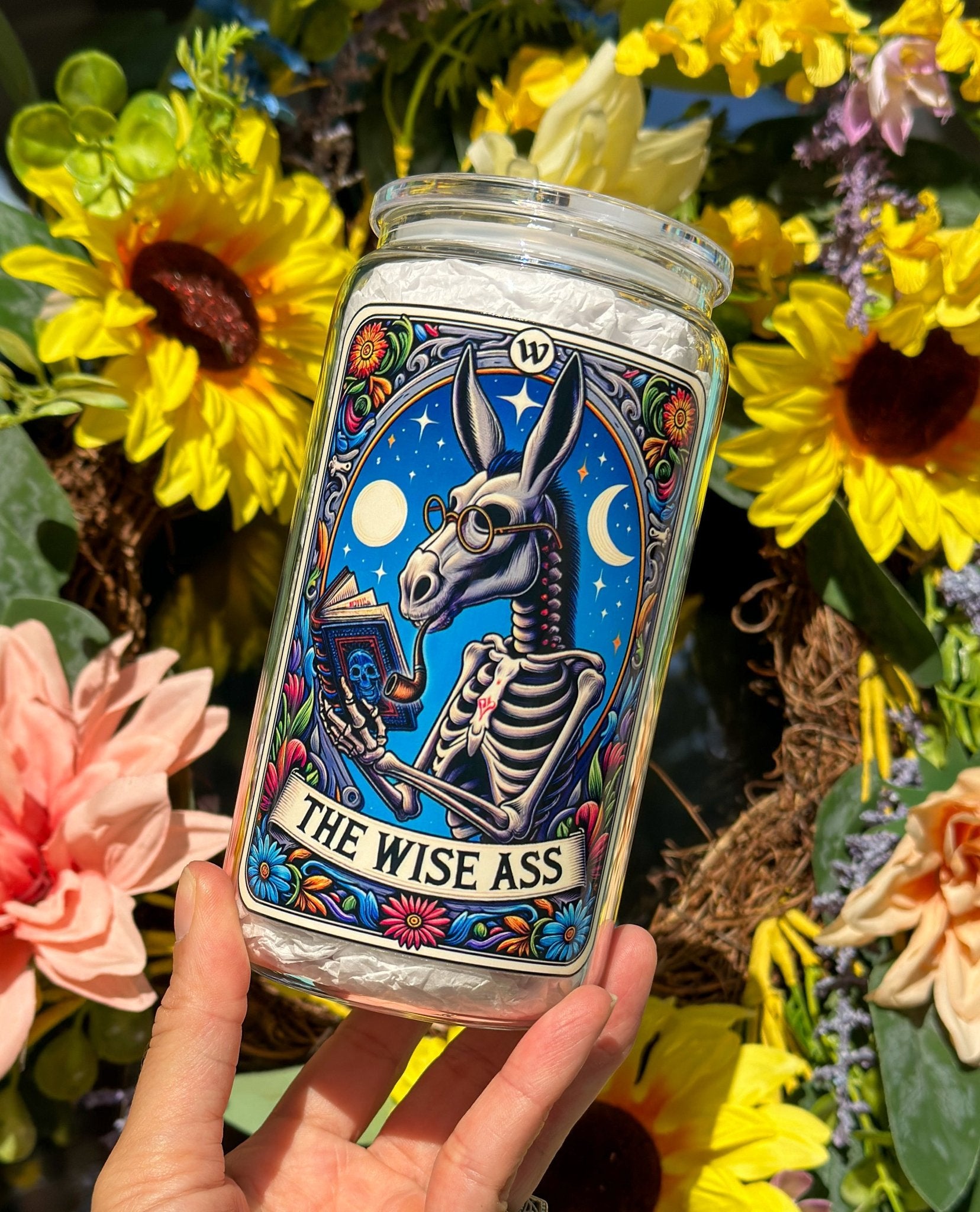 The Wise Ass 16oz Glass Can Cup - Creative Sara Boutique