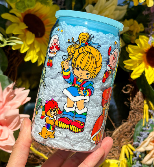 Rainbow Brite Blue 16 oz Acrylic Plastic Can Cup