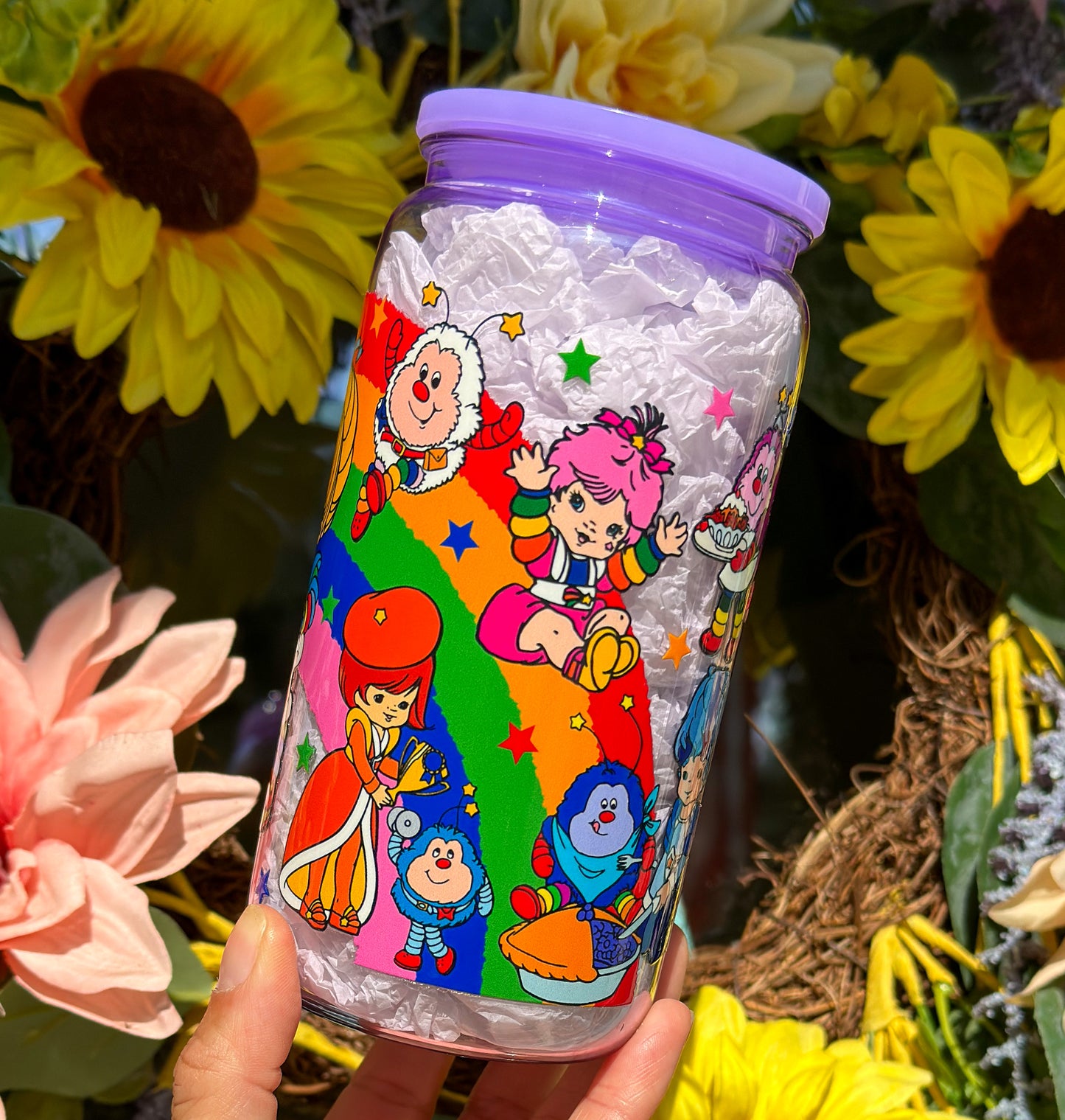 Rainbow Brite Rainbow 16 oz Acrylic Plastic Can Cup