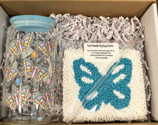 Blue Butterfly Glass Bundle 16 oz