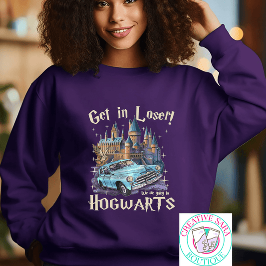 Get In Loser Harry Potter Hogwarts Crewneck - Creative Sara Boutique