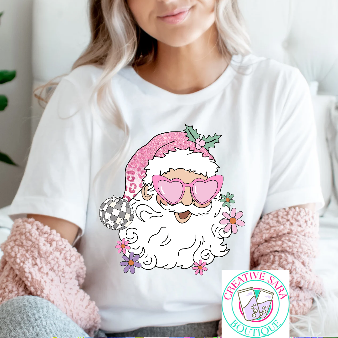 Retro Pink Santa Crewneck