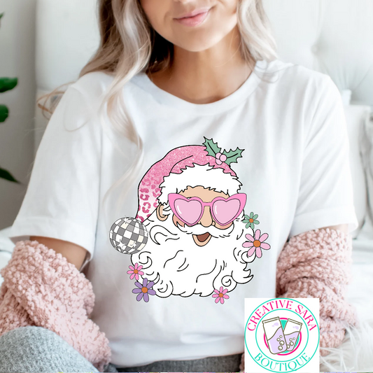 Retro Pink Santa Crewneck