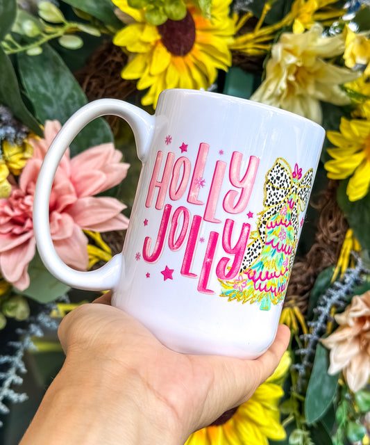 Holly Jolly 15 oz Ceramic Mug