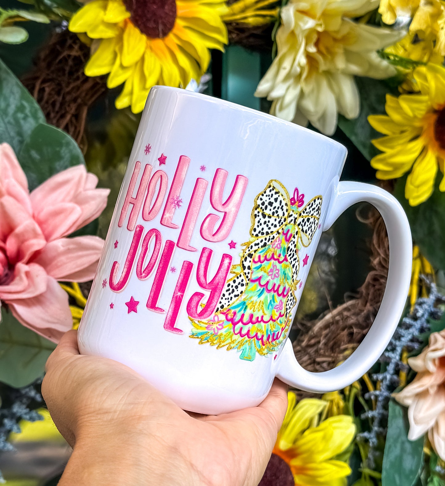 Holly Jolly 15 oz Ceramic Mug