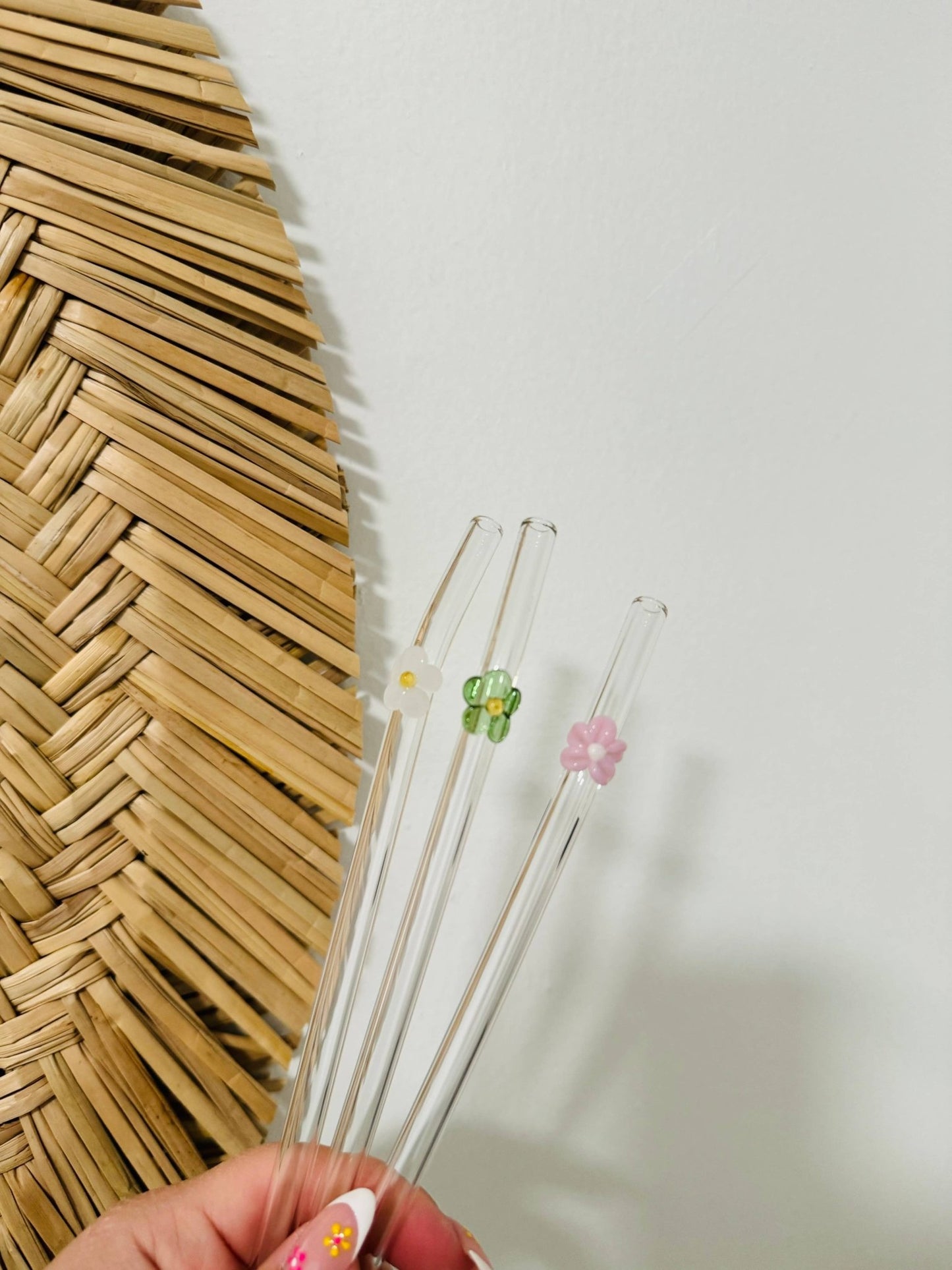 Flower Glass Straws