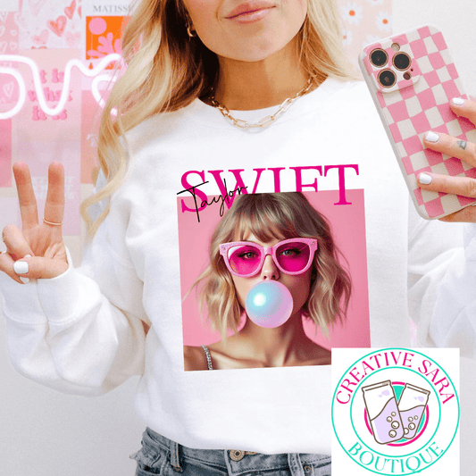 Retro Swiftie Bubblegum Crewneck