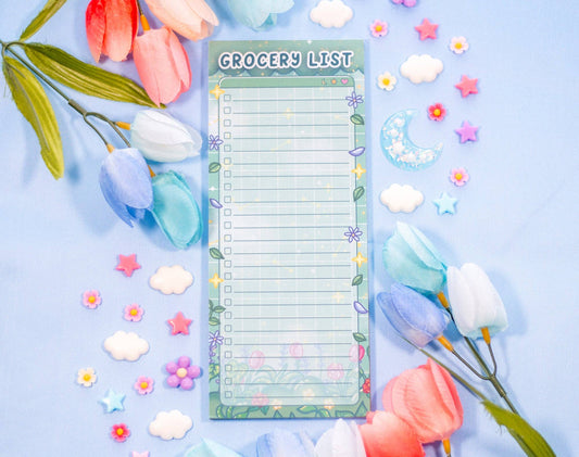 Botanical Bliss Grocery List Notepad By Unicorn Eclipse