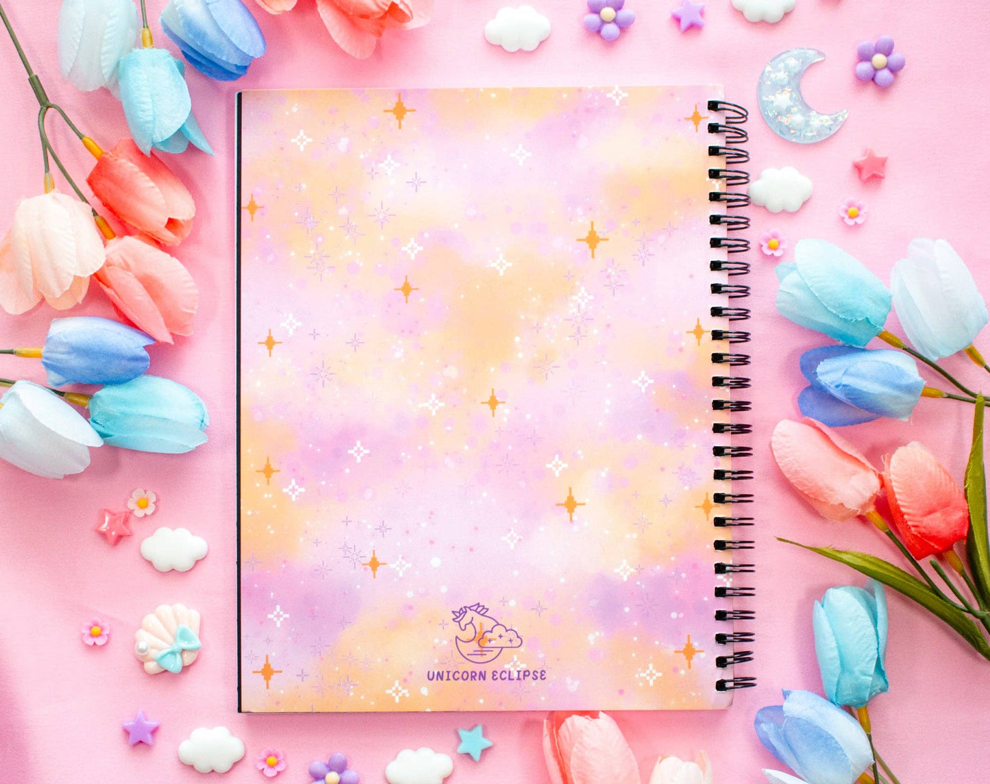 Cafe Quest Spiral Lined Notebook (7x9") By Unicorn Eclipse