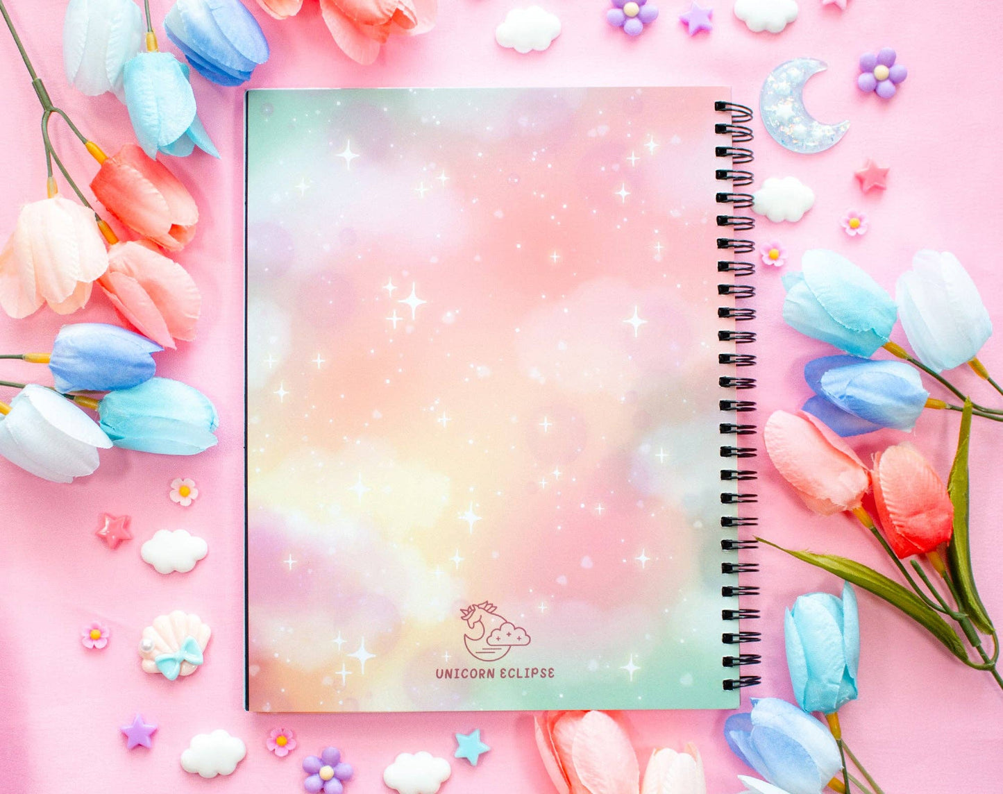 Study Break Spiral Lined Notebook (7x9") By Unicorn Eclipse