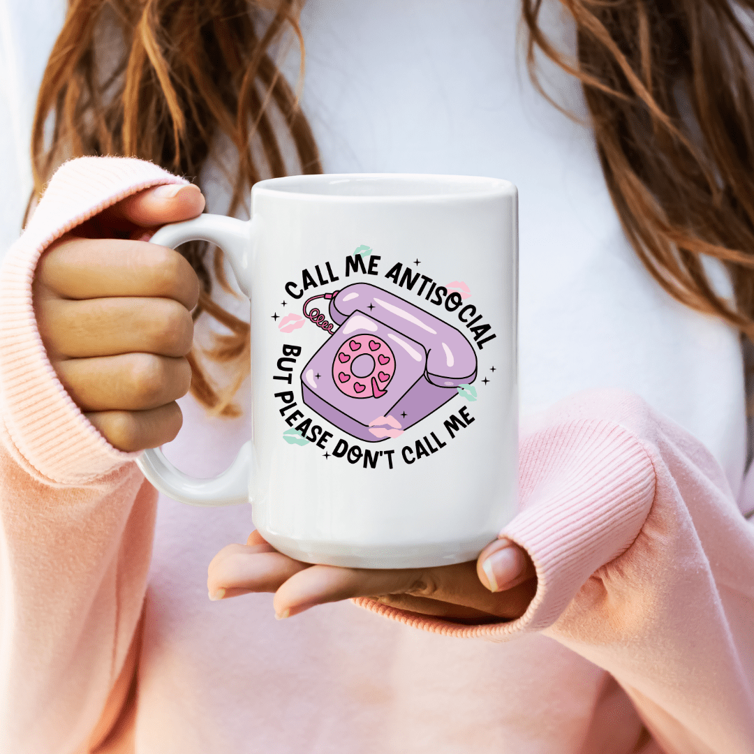 Call Me Antisocial 15 0z Mug - Creative Sara Boutique