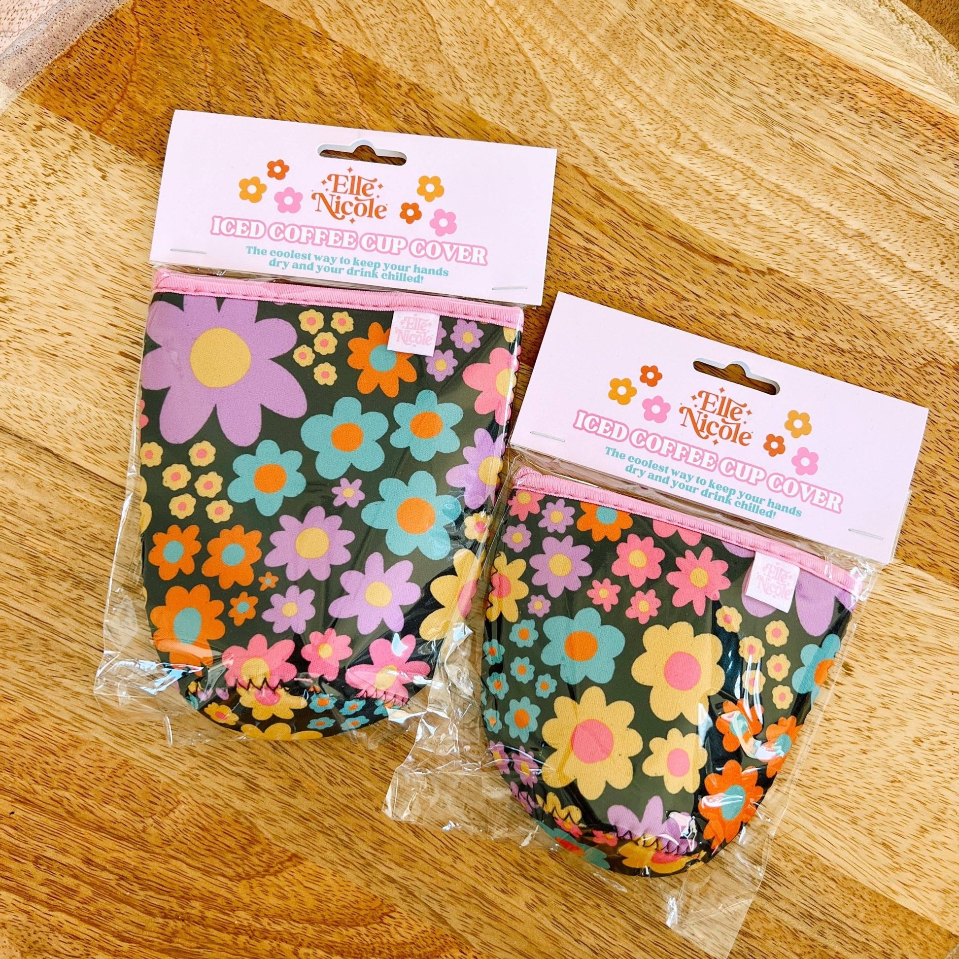 Coffee Cup Cover - Neon Daisy - Iced Drink Sleeve - Creative Sara Boutique