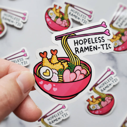 Hopeless Ramen - tic Vinyl Sticker | Ramen Noodles Lover decal - Creative Sara Boutique