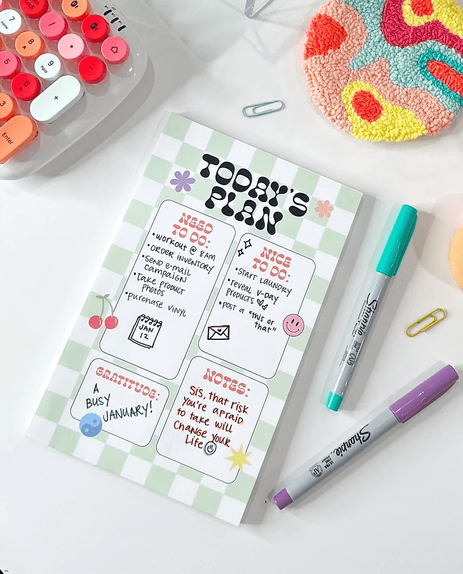 Today's Plan Notepad - Creative Sara Boutique