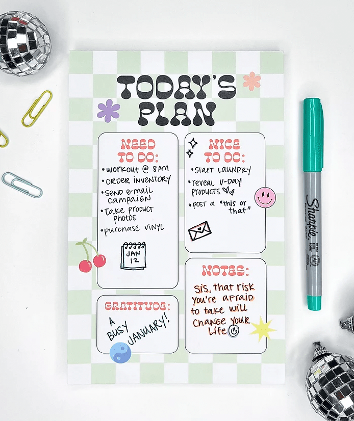 Today's Plan Notepad - Creative Sara Boutique