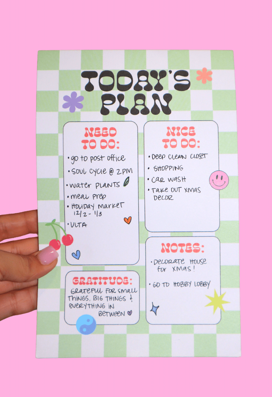 Today's Plan Notepad - Creative Sara Boutique